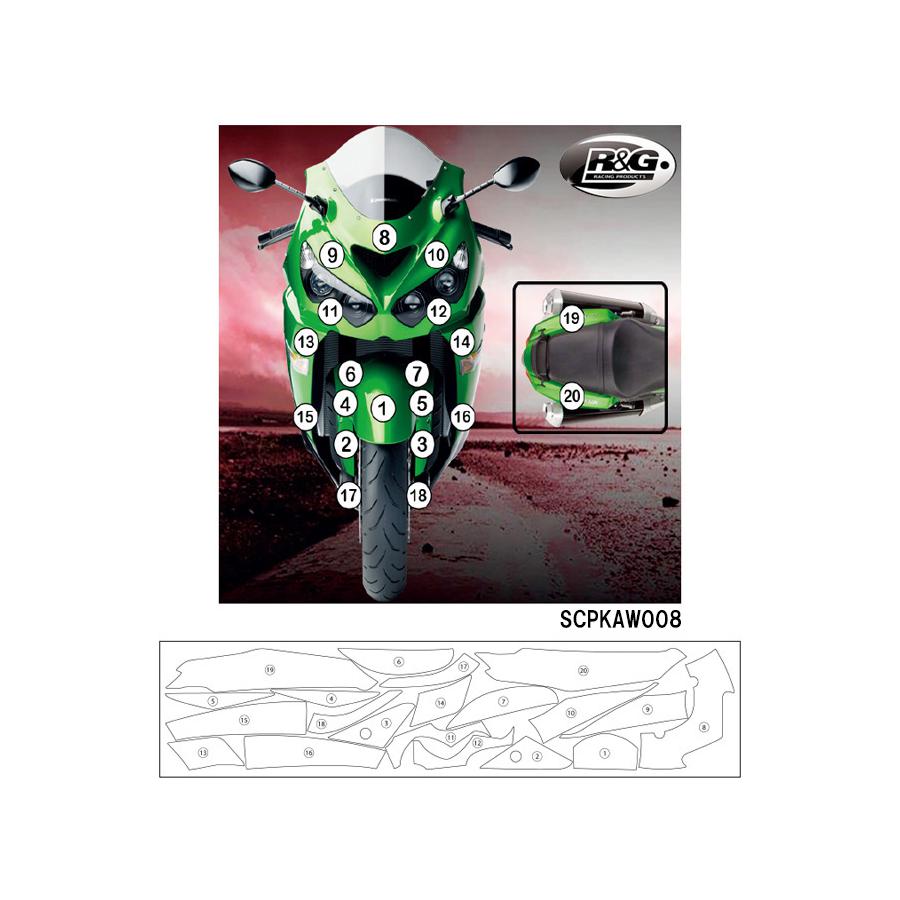 R&G (アールアンドジー) セカンドスキン(高品質ポリウレタン保護フィルム) ZZR1400(zx-14r) RG-SCPKAW008