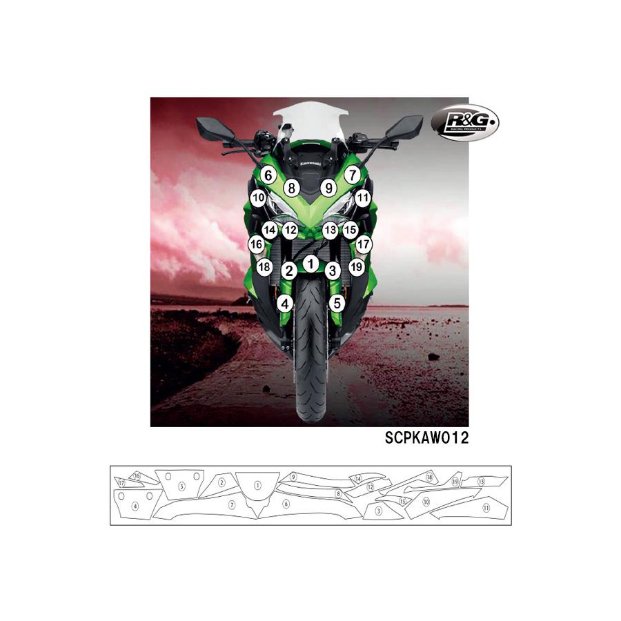 R&G (アールアンドジー) セカンドスキン(高品質ポリウレタン保護フィルム) Z1000SX Ninja1000 ニンジャ1000 17- RG-SCPKAW012
