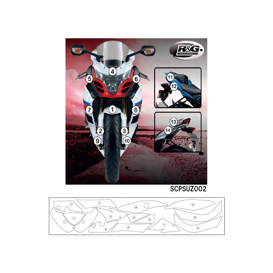 R&G (アールアンドジー) セカンドスキン(高品質ポリウレタン保護フィルム) GSX-R1000 RG-SCPSUZ002