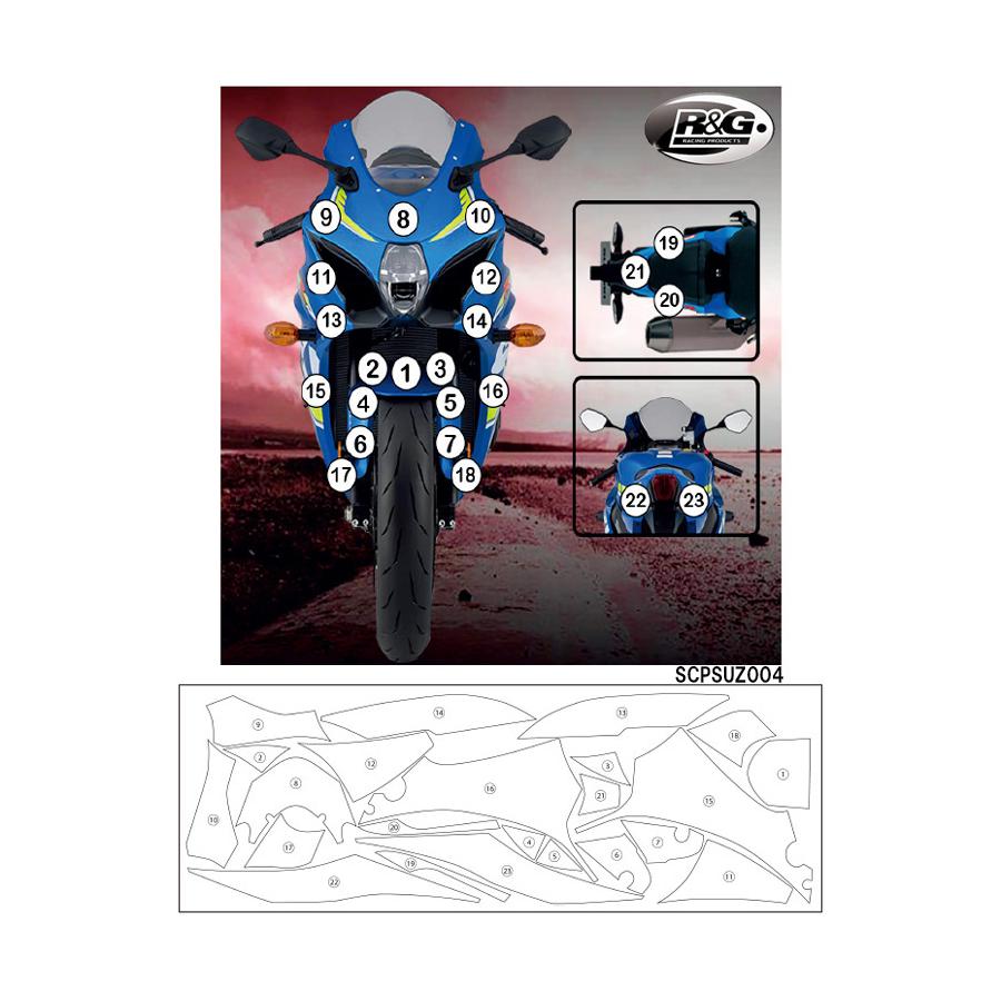 R&G (アールアンドジー) セカンドスキン(高品質ポリウレタン保護フィルム) GSX-R1000 RG-SCPSUZ004