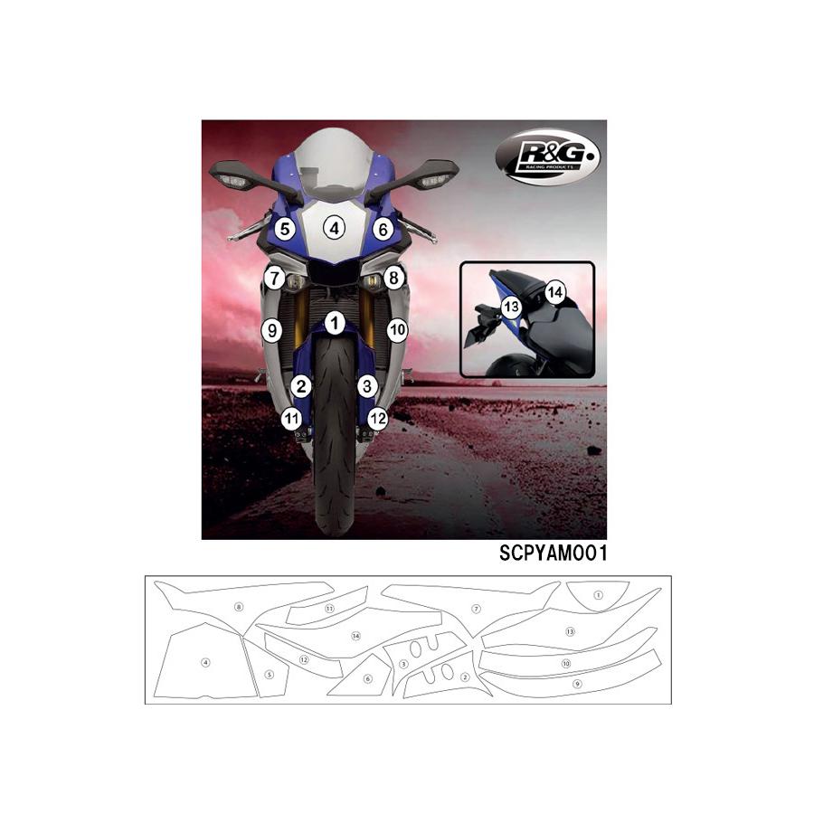 R&G (アールアンドジー) セカンドスキン(高品質ポリウレタン保護フィルム) YZF-R1 15- RG-SCPYAM001