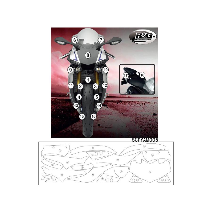 R&G (アールアンドジー) セカンドスキン(高品質ポリウレタン保護フィルム) YZF-R1/M 15- RG-SCPYAM005