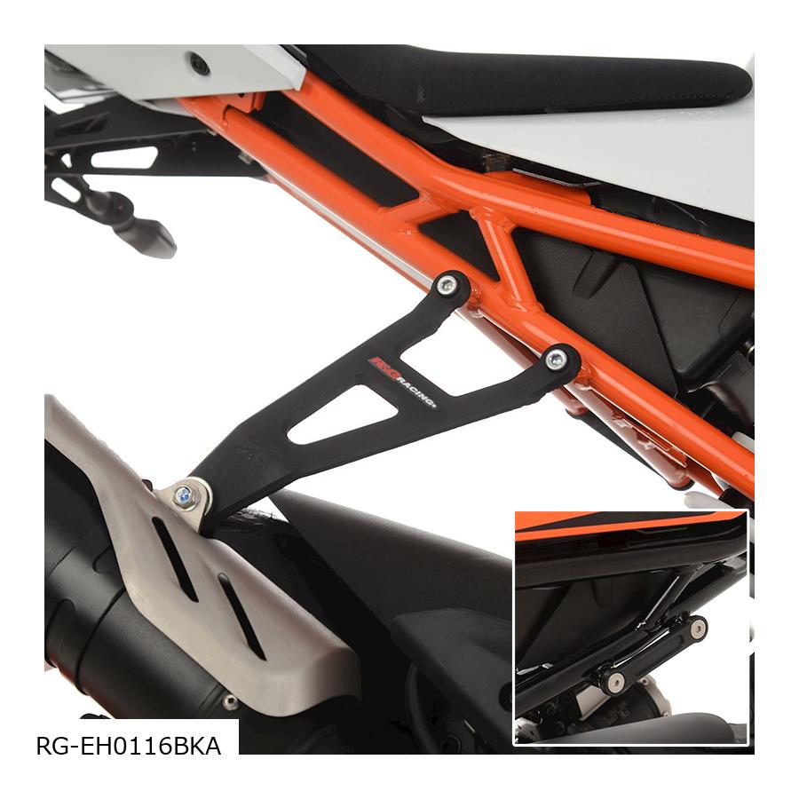 アールアンドジー エキゾーストハンガー＆Blanking Plate kit:ブラック RC125/250/390 RG-EH0116BKA