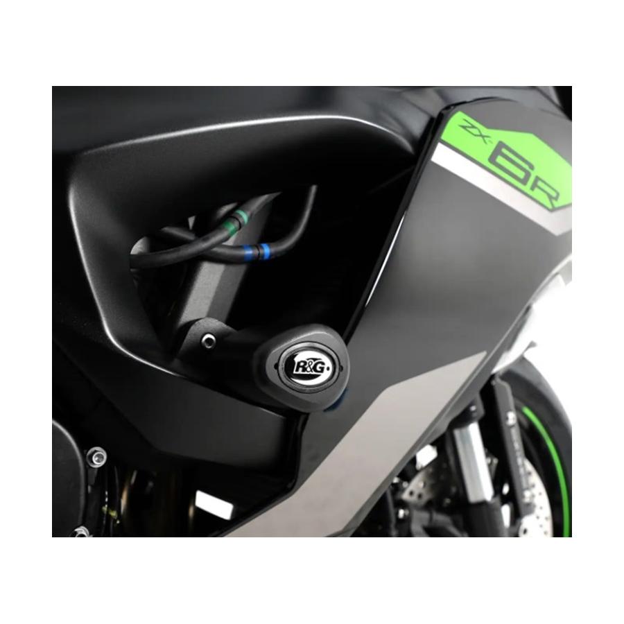 R&G (アールアンドジー ) Aero Frame Sliders:ブラック ZX-6R カウル加工無 RG-CP0567BL