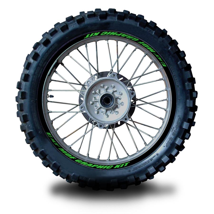 MDF (エムディーエフ) オフ リムストライプ ブラックベース/ライムグリーン文字 14ミリ幅 2輪：19インチ OFFRIM-14M-BKGR-19 2