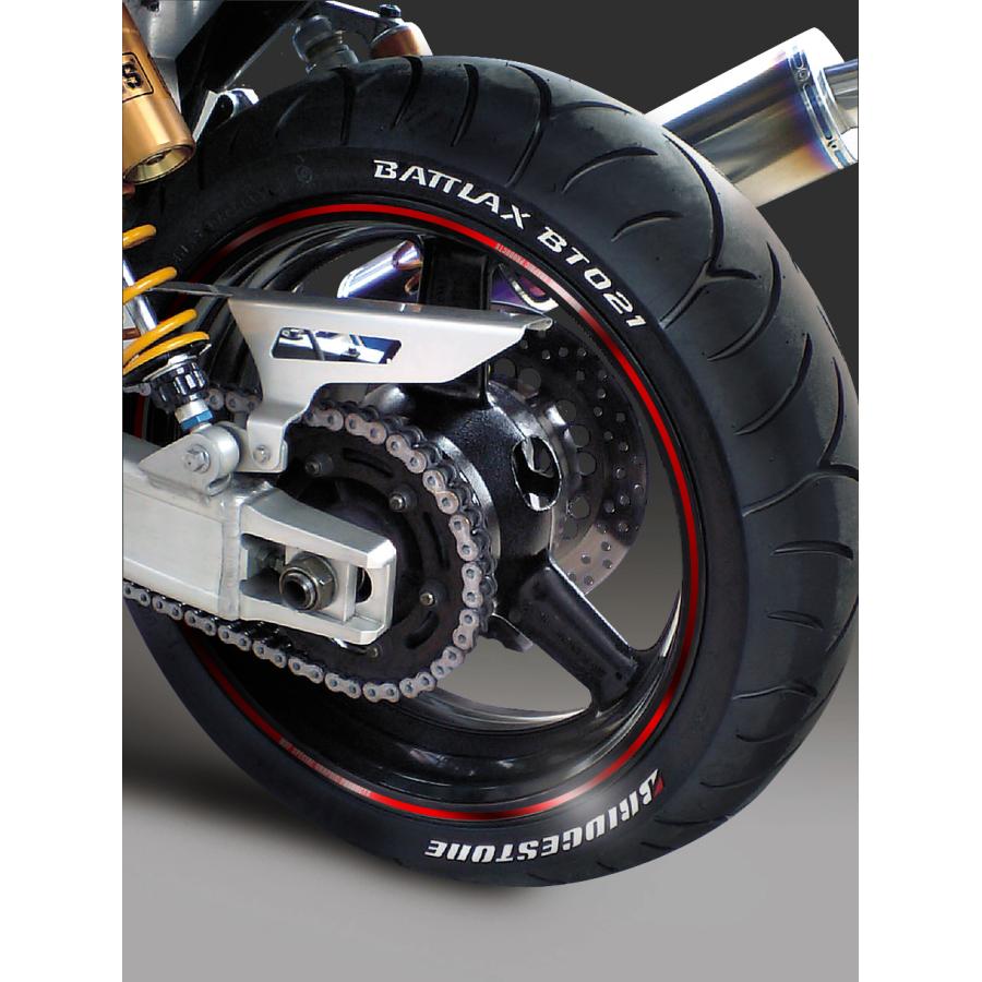 MDF (エムディーエフ) ミラー リムストライプ ミラーレッド 文字あり 4ミリ幅 2輪：15インチ/4輪：14インチ RIM-4M-MR-15 2