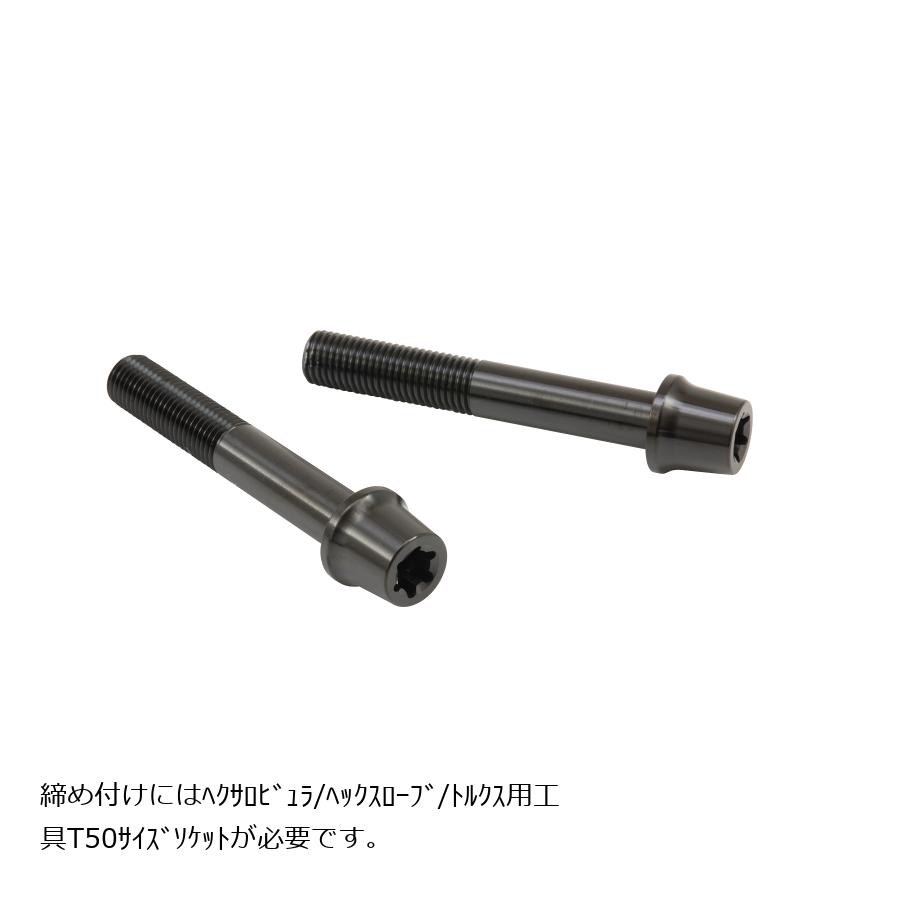 プロトブレンボ ステンレスキャリパーマウントボルト ブラック 65mm テーパーキャップ M10/P1.25 ヘクサロビュラ 2本入 CMBT-065B