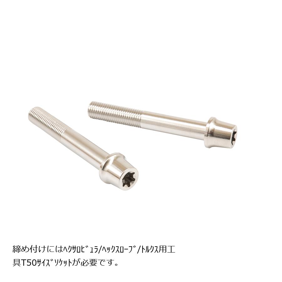 プロトブレンボ ステンレスキャリパーマウントボルト ポリッシュ 70mm テーパーキャップ M10/P1.25 ヘクサロビュラ 2本入 CMBT-070P