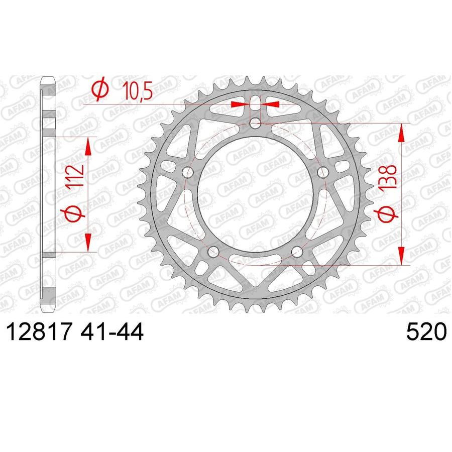 AFAM (アファム) リアスプロケット 520コンバート用 スチール ブラック 12817-41 YZF-R1 YZF-R1M 12817-41