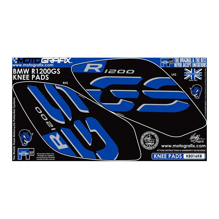 モトグラフィックス ボディパッド KNEE ブラック/ブルー R1200GS MT-KB016KB