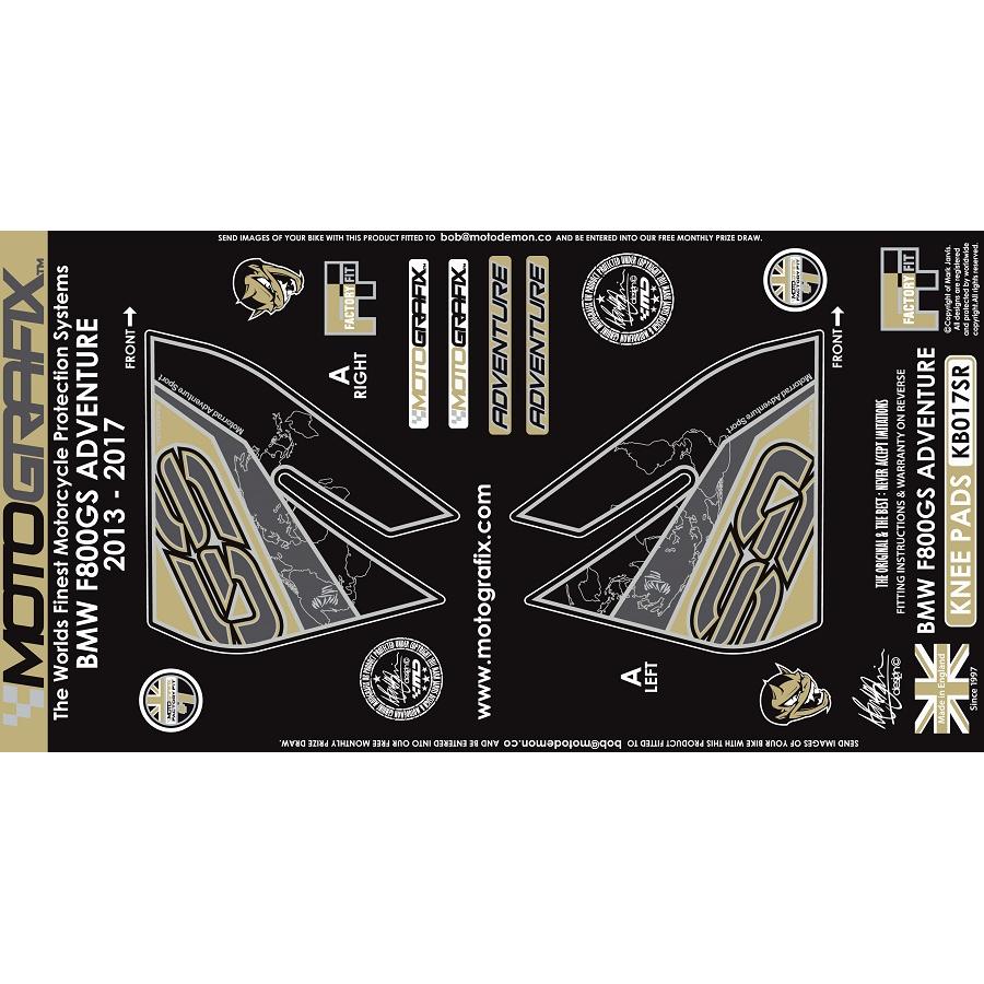 モトグラフィックス ボディパッド KNEE (SR) BMW F800GS Adventure MT-KB017SR