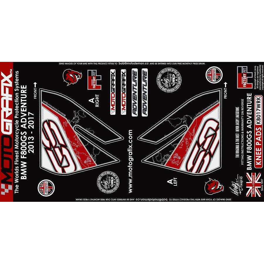 モトグラフィックス ボディパッド KNEE (WRK) BMW F800GS Adventure MT-KB017WRK