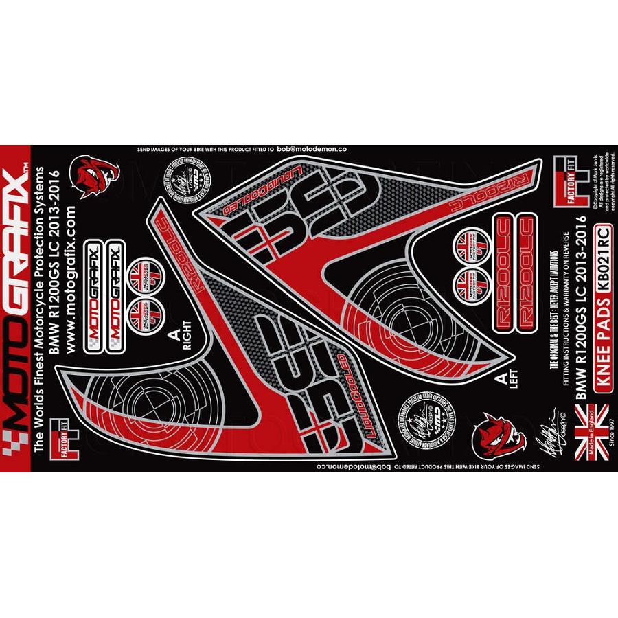 モトグラフィックス ボディパッド KNEE (RC) BMW R1200GS(LC) MT-KB021RC