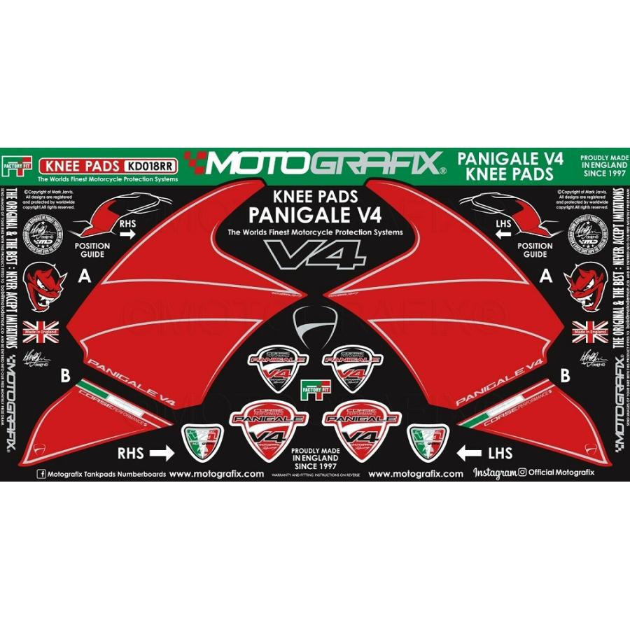 モトグラフィックス ボディパッド KNEE DUCATI Panigale V4/S MT-KD018RR