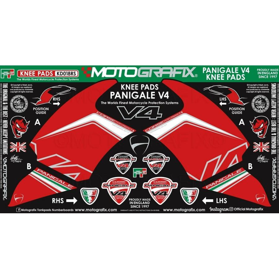 モトグラフィックス ボディパッド KNEE DUCATI Panigale V4/S MT-KD018RS