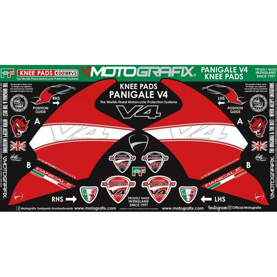 モトグラフィックス ボディパッド KNEE DUCATI Panigale V4/S MT-KD018RVS