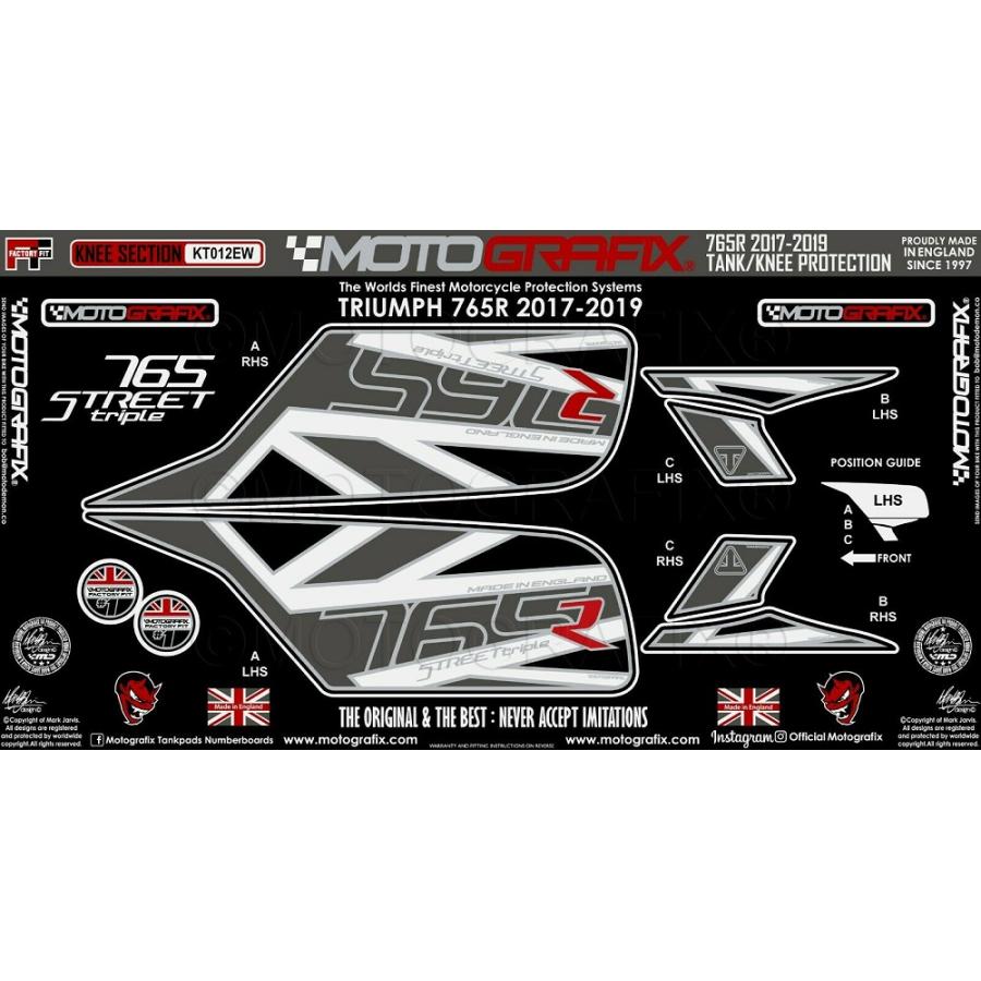 モトグラフィックス ボディパッド KNEE TRIUMPH STREET TRIPLE 765R MT-KT012EW