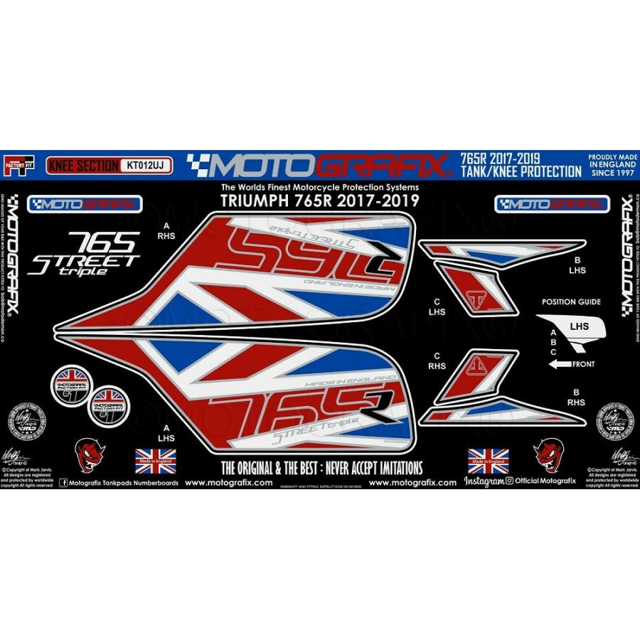 モトグラフィックス ボディパッド KNEE TRIUMPH STREET TRIPLE 765R MT-KT012UJ