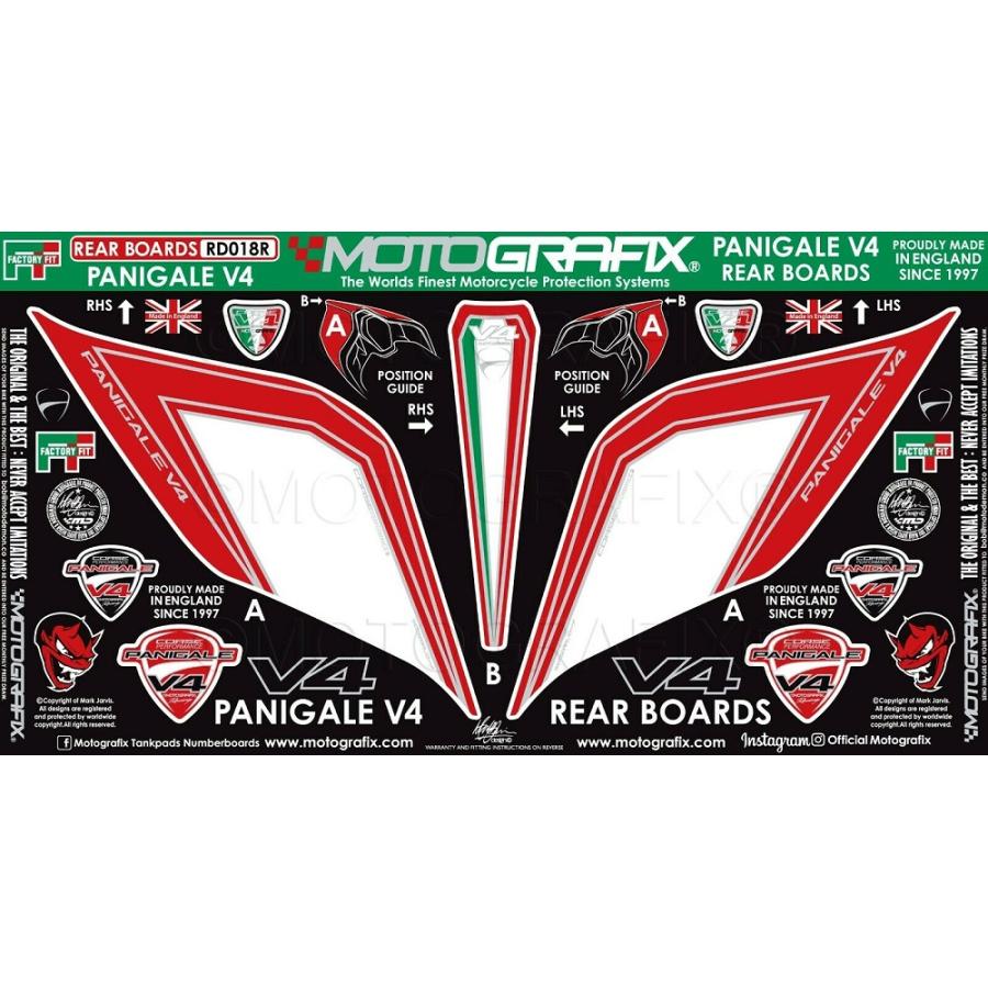 モトグラフィックス ボディパッド REAR DUCATI Panigale V4/S MT-RD018R