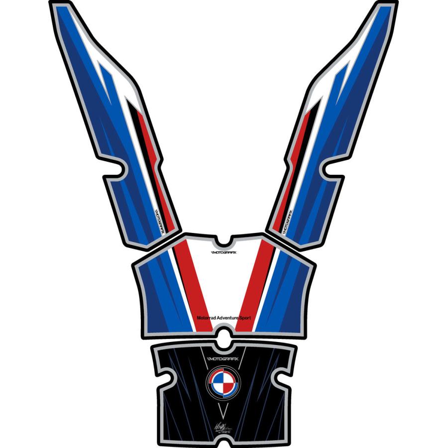 モトグラフィックス タンクパッド ブルー/ブラック/ホワイト/レッド BMW S1000XR MT-TB033MSP