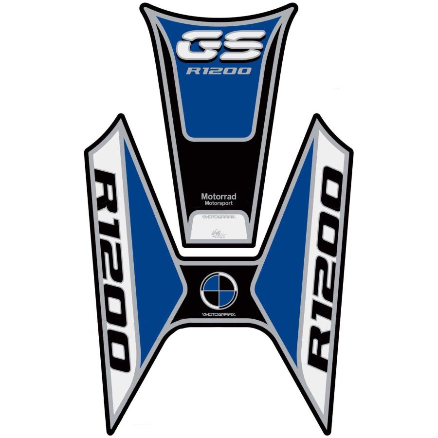 モトグラフィックス タンクパッド ブルー/ホワイト/ブラック R1200GS LC MT-TB035BWK