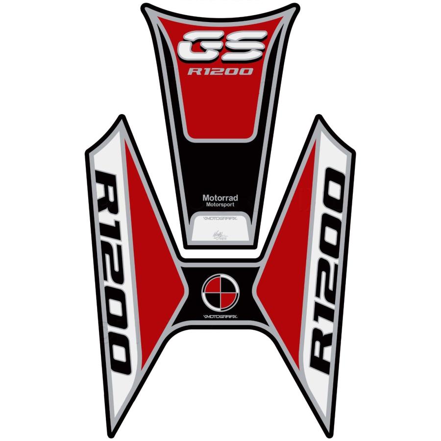 モトグラフィックス タンクパッド レッド/ホワイト/ブラック R1200GS LC MT-TB035RWK