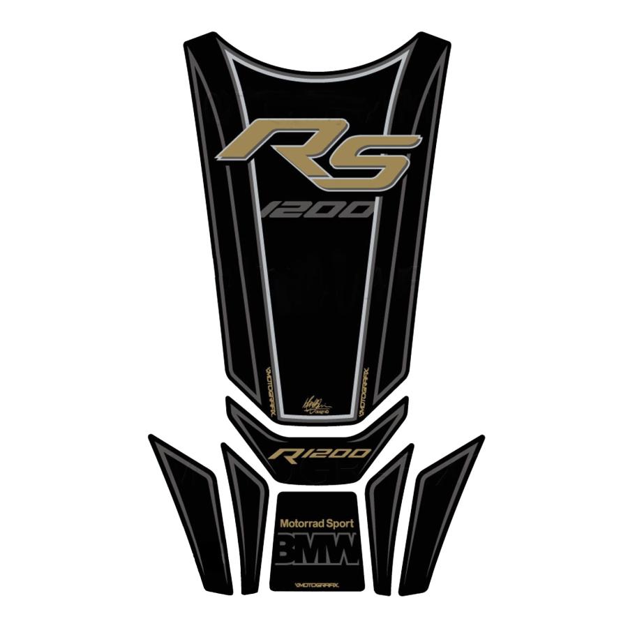 モトグラフィックス タンクパッド ブラック/ゴールド R1200RS MT-TB036KA