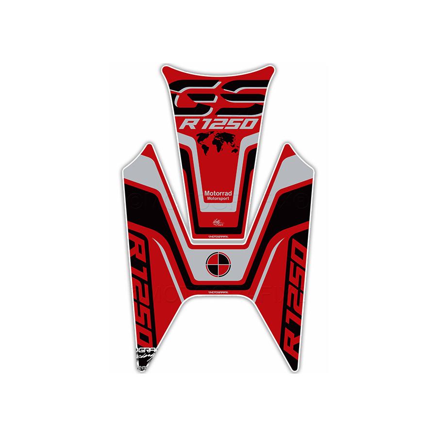 モトグラフィックス タンクパッド レッド/ブラック/シルバー R1250GS MT-TB037RKS