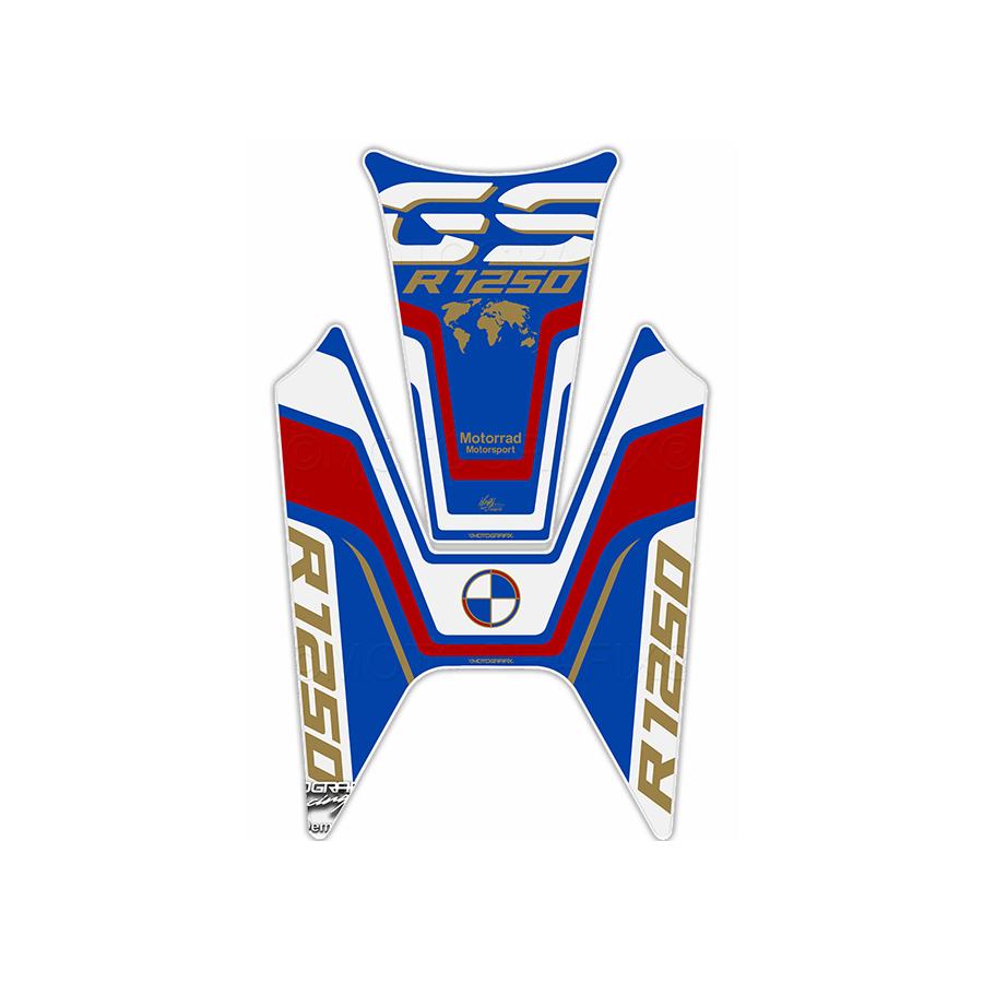 モトグラフィックス タンクパッド レッド/ホワイト/ブルー/ゴールド R1250GS MT-TB037RWBA