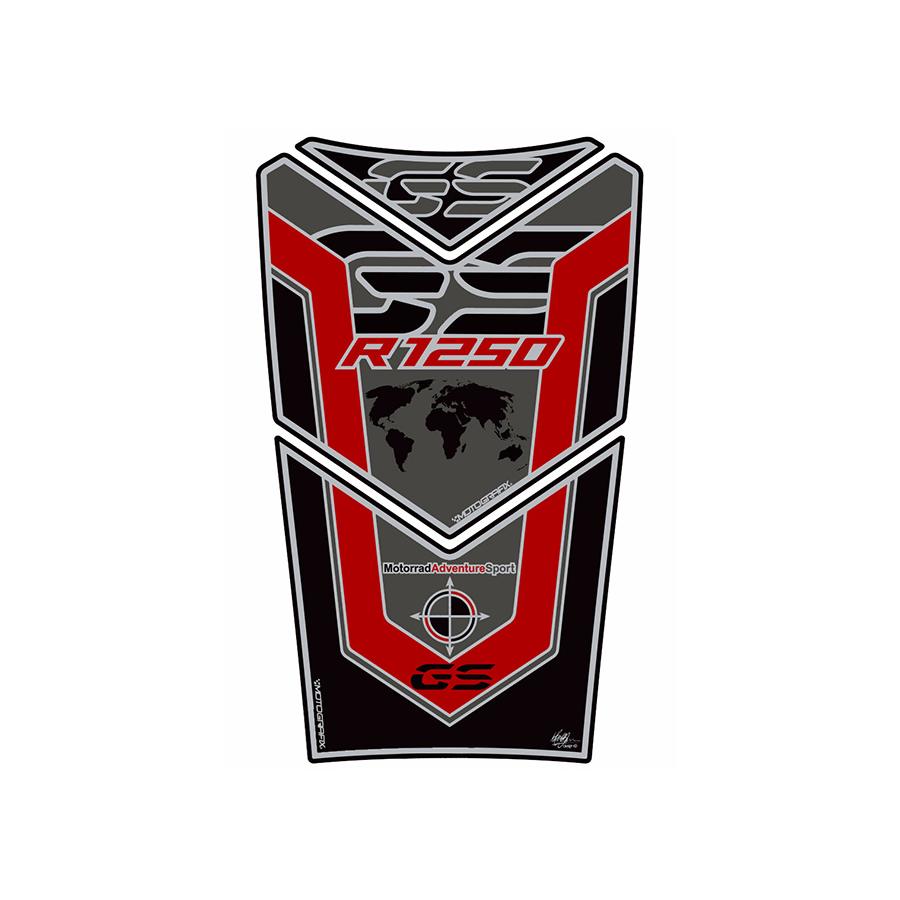 モトグラフィックス タンクパッド グレー/レッド BMW R1250GS Adventure MT-TB039KRE