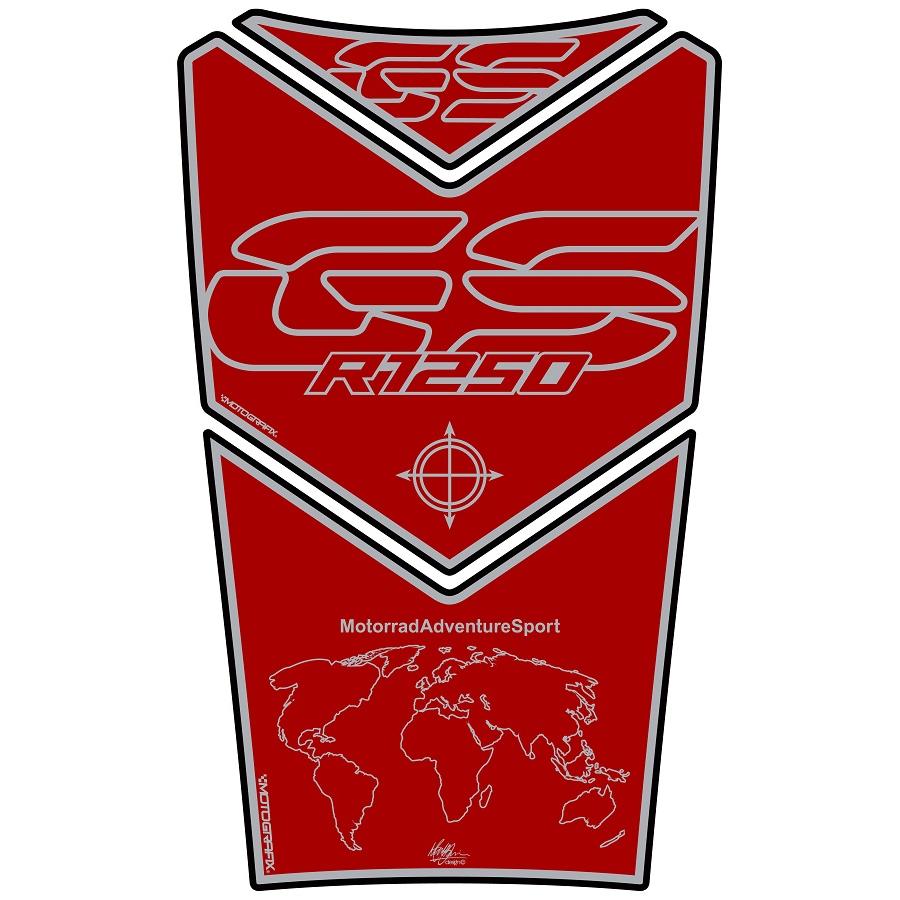 モトグラフィックス タンクパッド レッド/シルバー BMW R1250GS MT-TB041RS