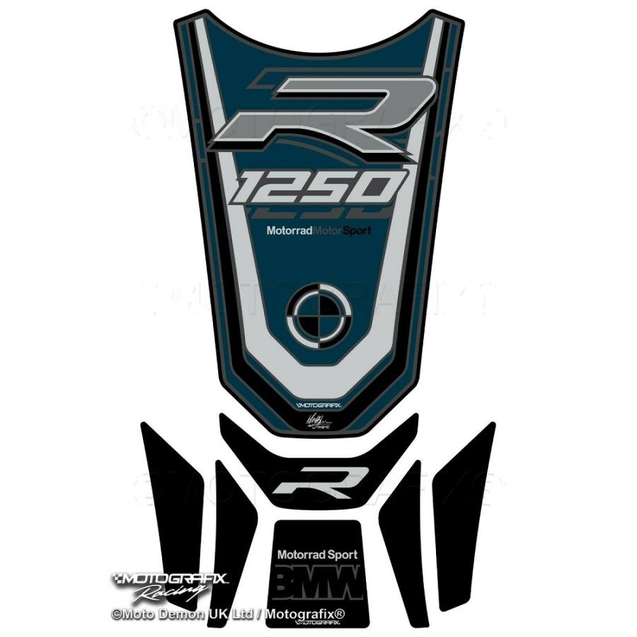 モトグラフィックス タンクパッド グリーン/ホワイト/グレー BMW R1250R (Pollux Metallic Matte edition) MT-TB045PS