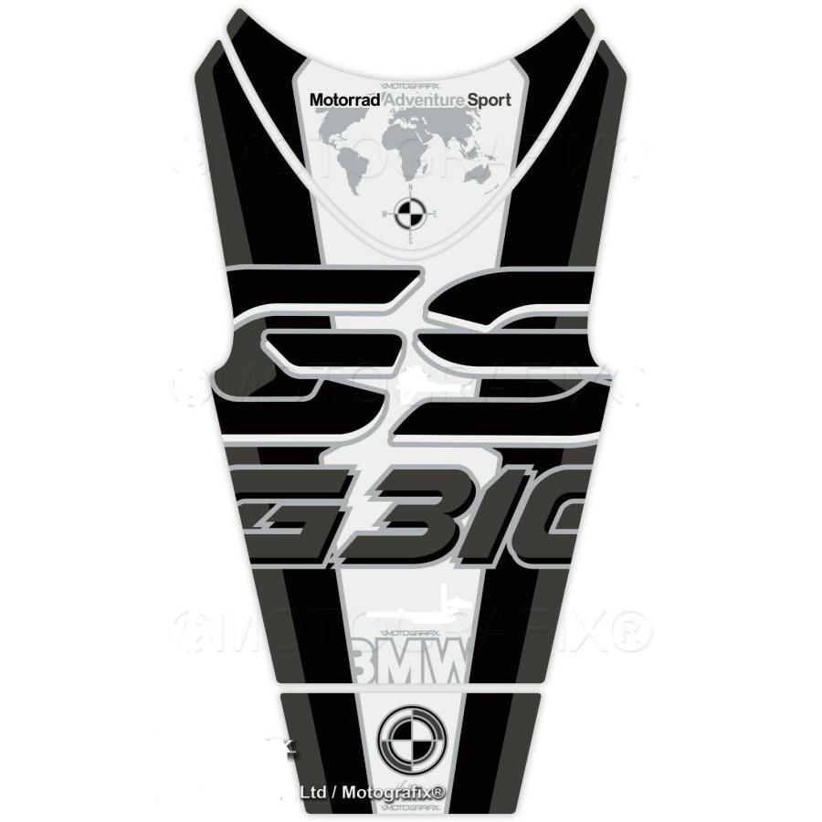 モトグラフィックス タンクパッド ホワイト/グレー/ブラック BMW G310GS MT-TB046KW