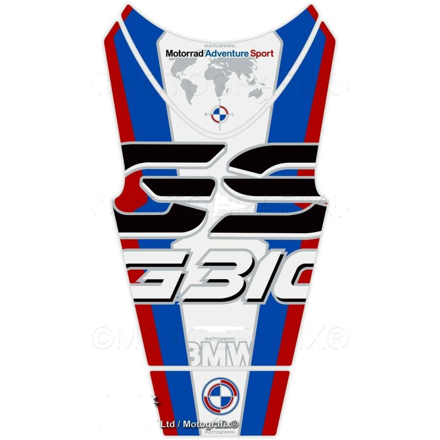 モトグラフィックス タンクパッド ホワイト/レッド/ブルー BMW G310GS MT-TB046MS