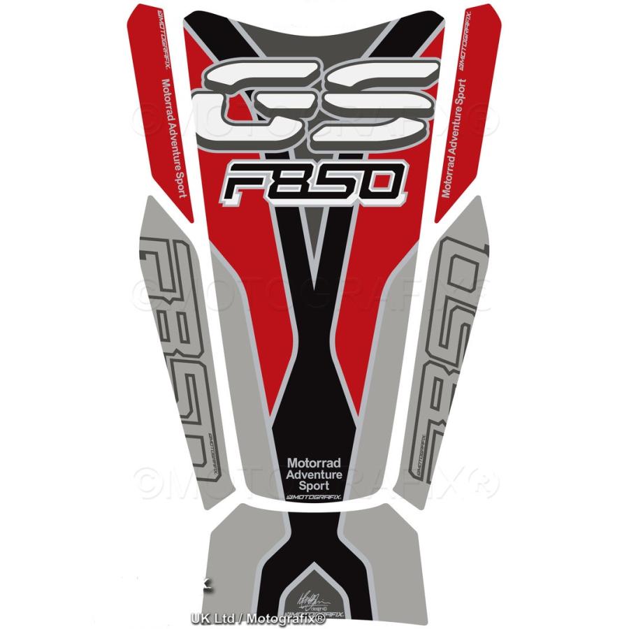 モトグラフィックス タンクパッド シルバー/ブラック/レッド BMW F850GS Adventure Exclusive Edition MT-TB047EX