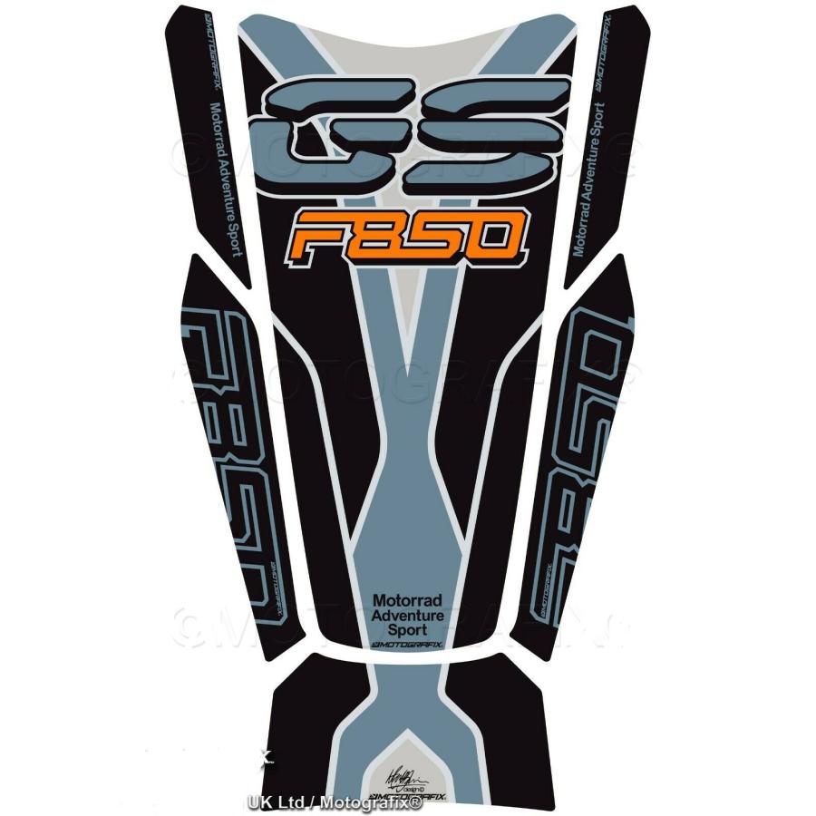 モトグラフィックス タンクパッド グレー/ブラック/シルバー BMW F850GS Adventure Ice グレー(style)Edition MT-TB047ICE