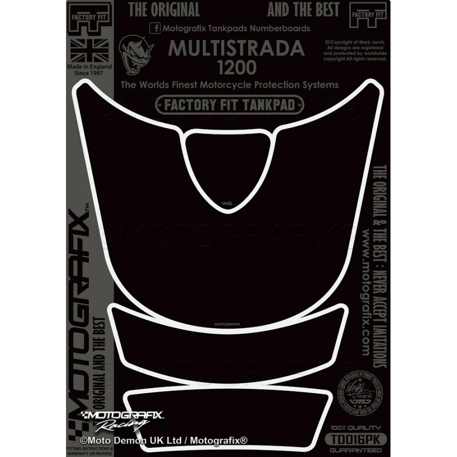 モトグラフィックス タンクパッド ブラック(Gloss) DUCATI MULTISTRADA1200 MT-TD016PK