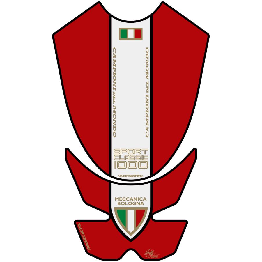 モトグラフィックス タンクパッド レッド DUCATI SPORT CLASSIC MT-TDSCR