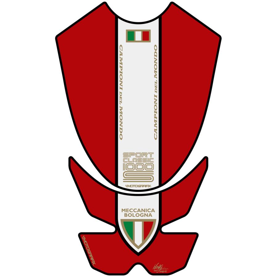 モトグラフィックス タンクパッド レッド DUCATI SPORT CLASSIC 1000S MT-TDSCSR