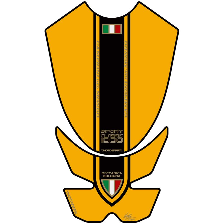 モトグラフィックス タンクパッド イエロー DUCATI SPORT CLASSIC MT-TDSCY