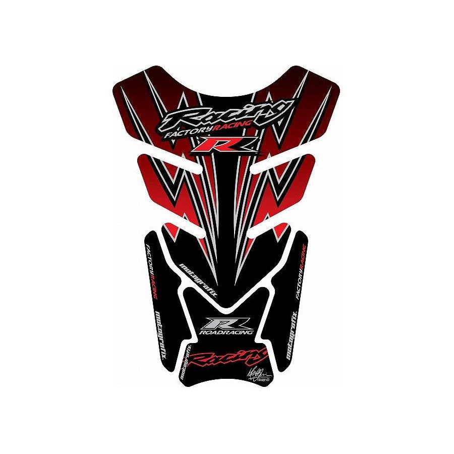 モトグラフィックス タンクパッド ブラック/レッド HONDA QUADPAD MT-TH016KR