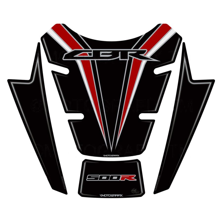 油桶蓋 - モトグラフィックス タンクパッド ブラック/レッド CBR500R MT-TH026KR