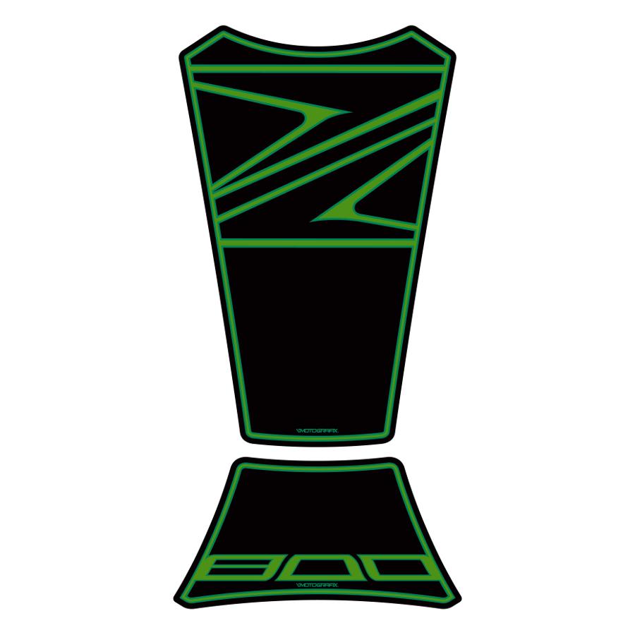モトグラフィックス タンクパッド ブラック/グリーン Z800 MT-TK019KG