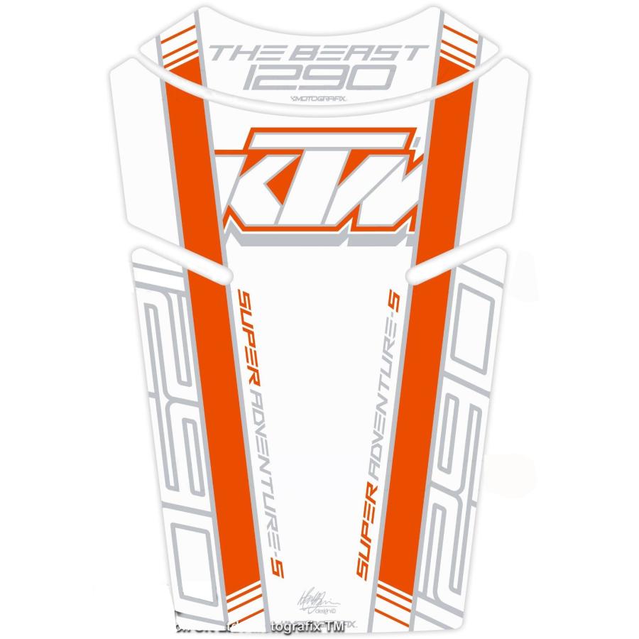 モトグラフィックス タンクパッド ホワイト/オレンジ 1290 Super Adventure S MT-TKTM03WO