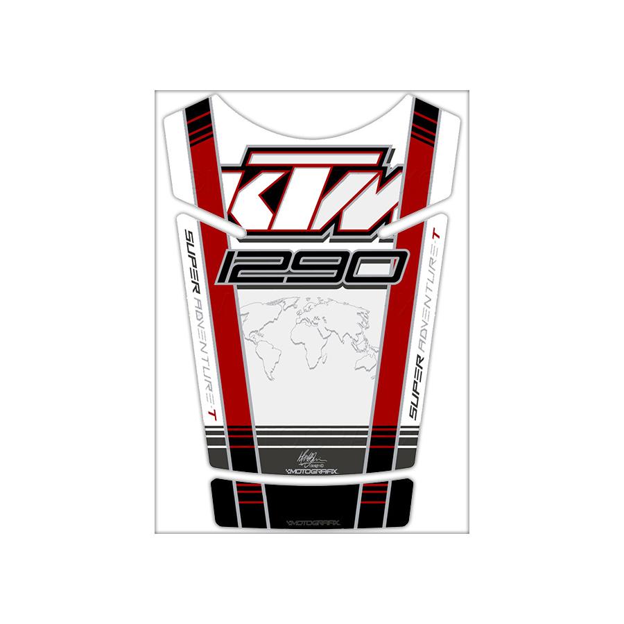 モトグラフィックス タンクパッド ホワイト/レッド KTM 1290Super Adventure T MT-TKTM04WR