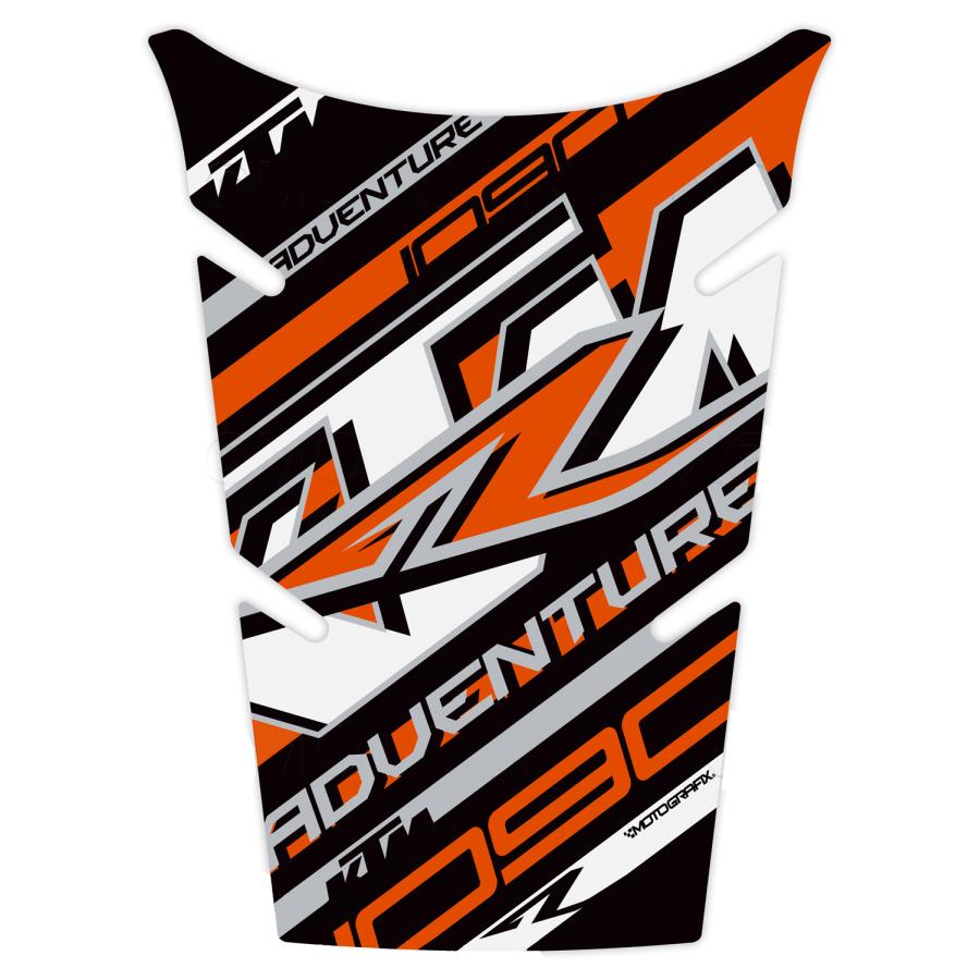 モトグラフィックス タンクパッド ブラック/オレンジ 1090Adventure R MT-TKTM06KO