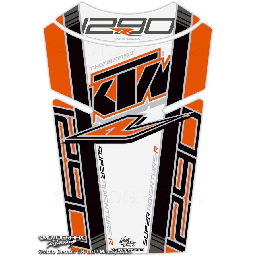 モトグラフィックス タンクパッド ブラック/オレンジ/ホワイト 1290 Super Adventure R MT-TKTM08KOW