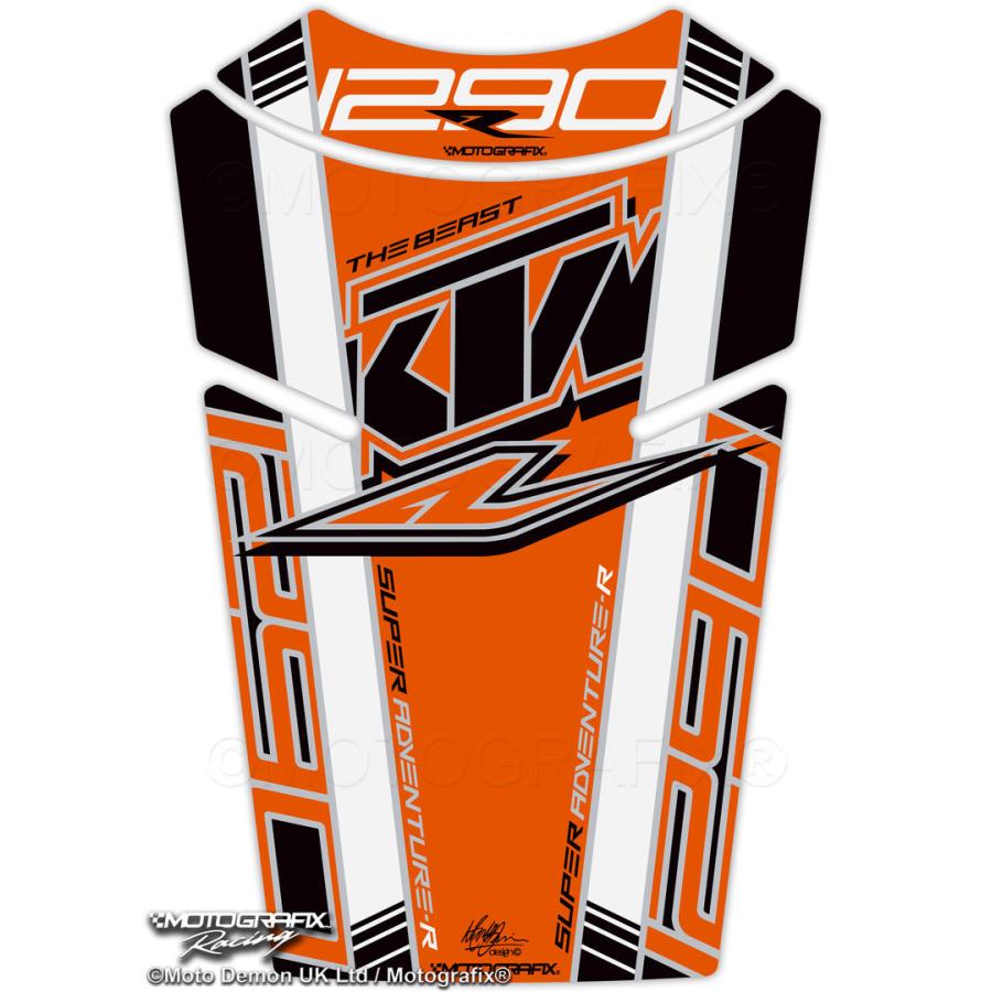 モトグラフィックス タンクパッド ブラック/ホワイト/オレンジ 1290 Super Adventure R MT-TKTM08KWO
