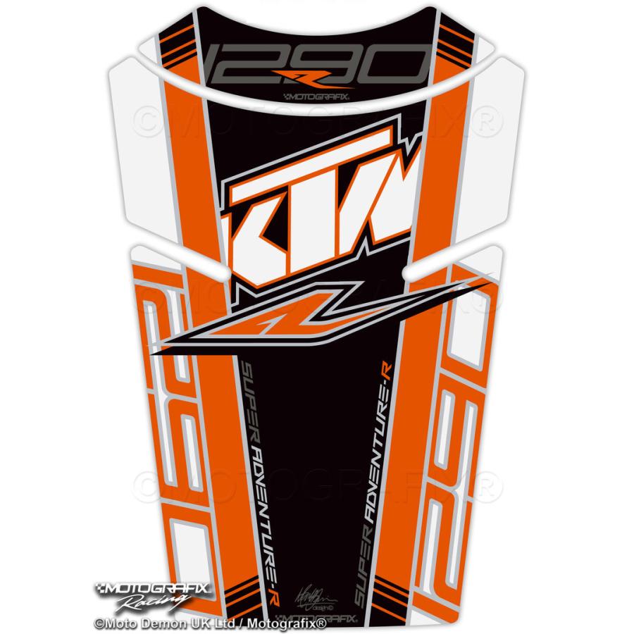 モトグラフィックス タンクパッド ホワイト/オレンジ/ブラック 1290 Super Adventure R MT-TKTM08WOK