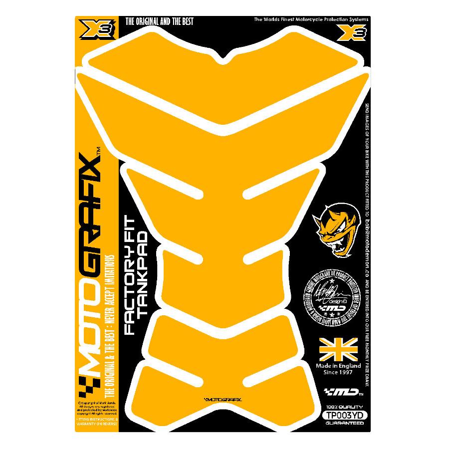 モトグラフィックス タンクパッド プレーン イエローダーク MT-TP003YD
